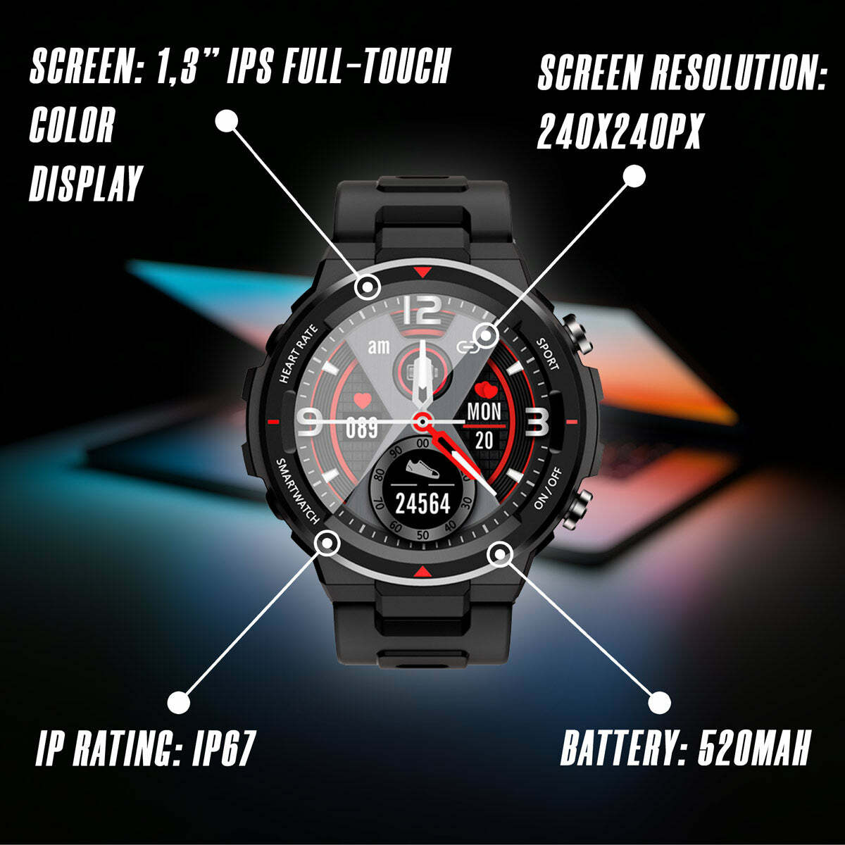 
              Kuura Smart Watch Tactical T7