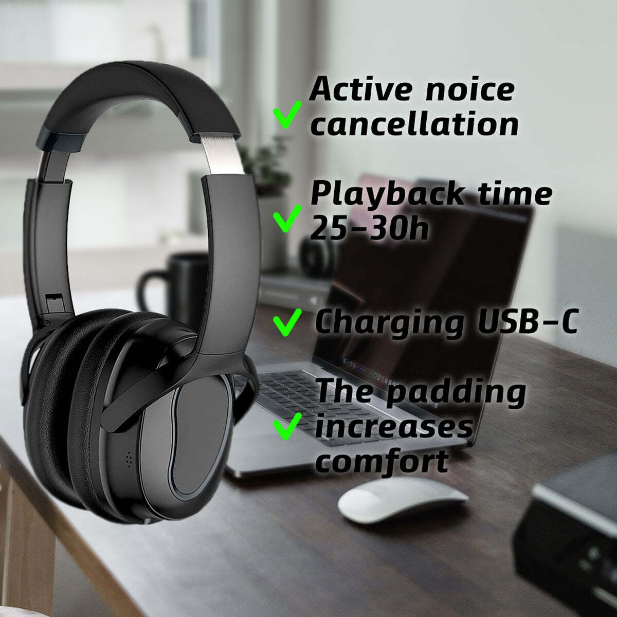 
              Kuura Bass Pro Wireless ANC Headphones