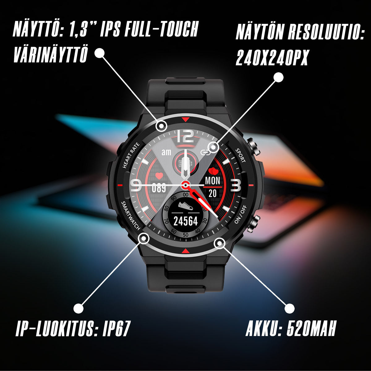 
              Kuura älykello Tactical T7