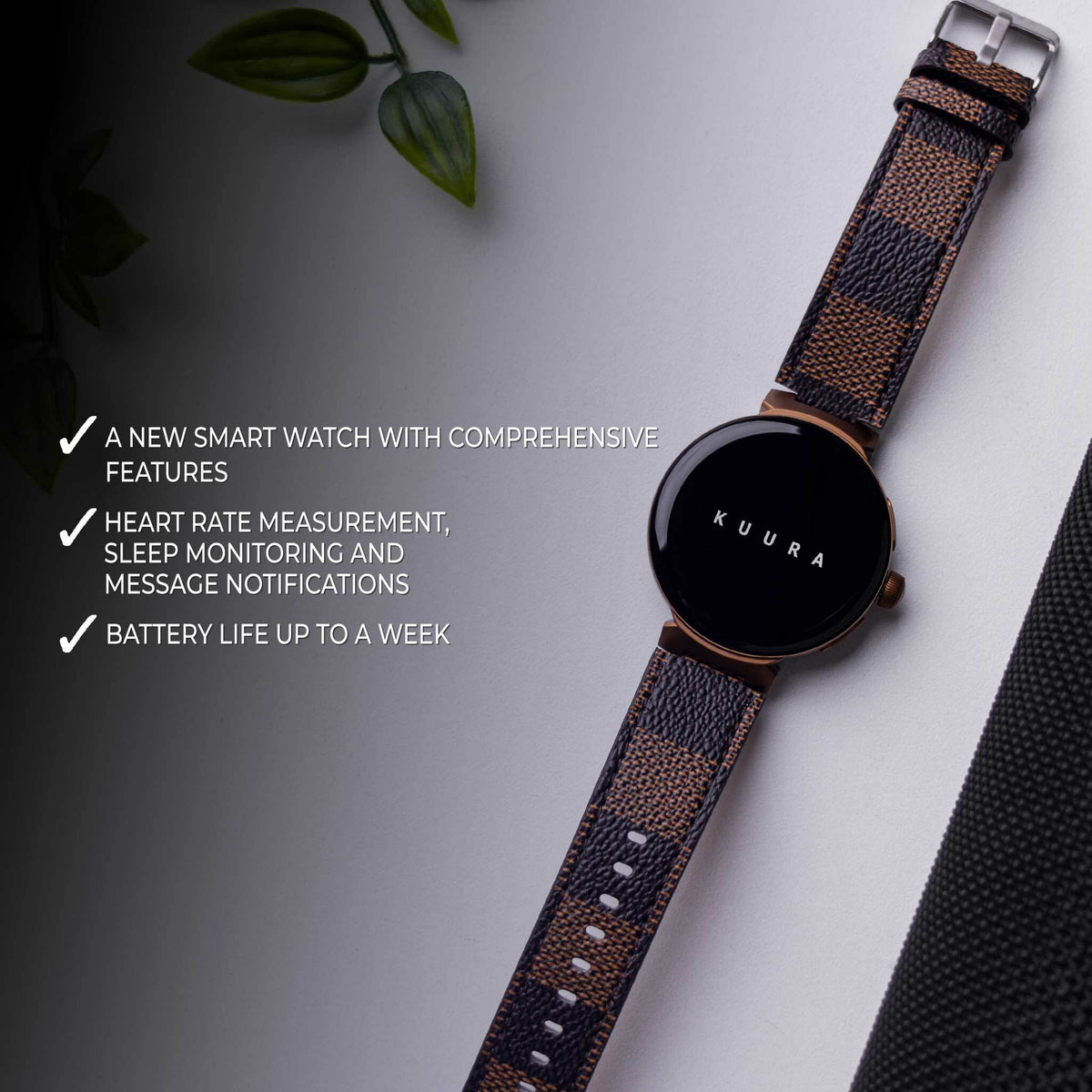 
              Kuura Smart Watch FM1 V3, Brown